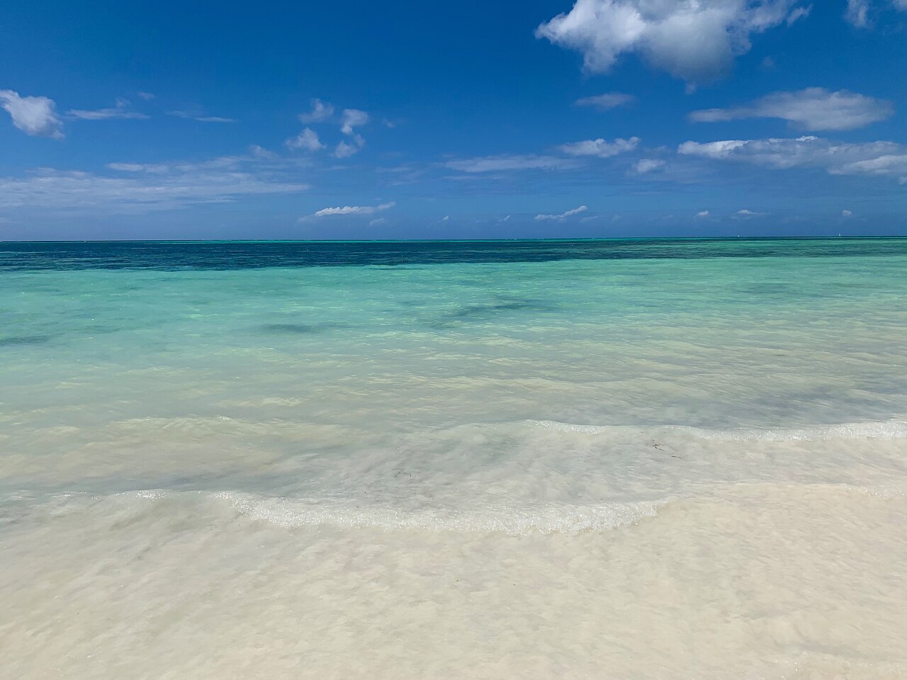 Turquoise water and pale sand at Kiwengwa Beach, Zanzibar