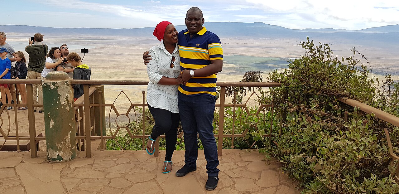 Panoramic viewpoint above Ngorongoro Crater in Tanzania